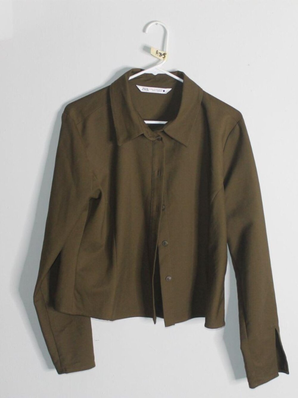 Zara Women's Green and Khaki Jacket